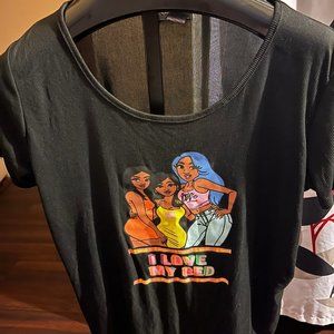 Sleep Junkie Women size 3X Black pajama top